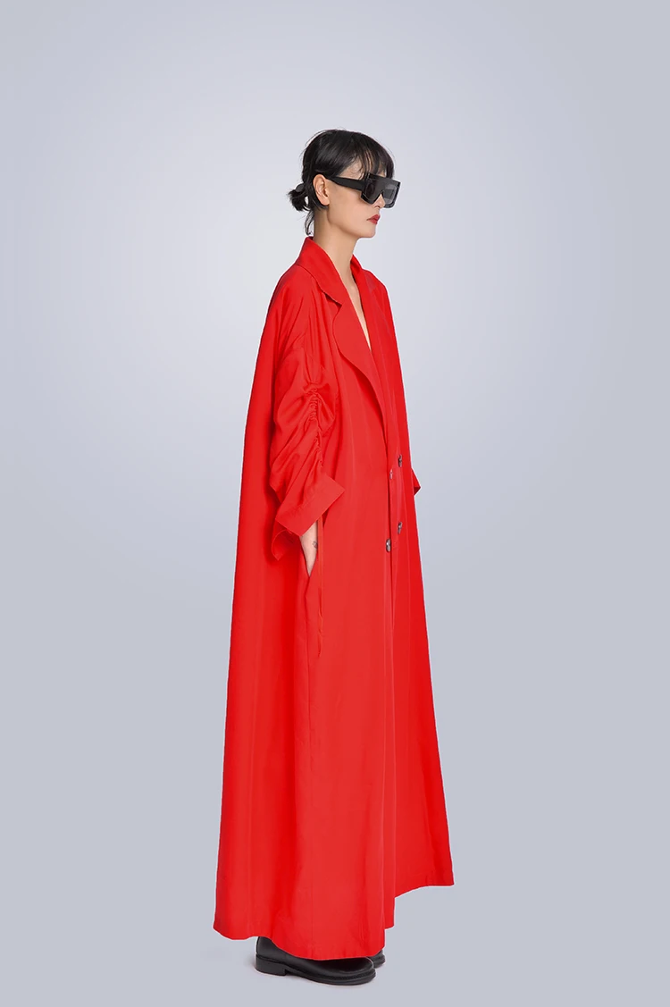 MISHOW Milan Fashion Week весна/лето Женское пальто с отложным воротником и длинным рукавом Красная куртка Женское пальто Look-12