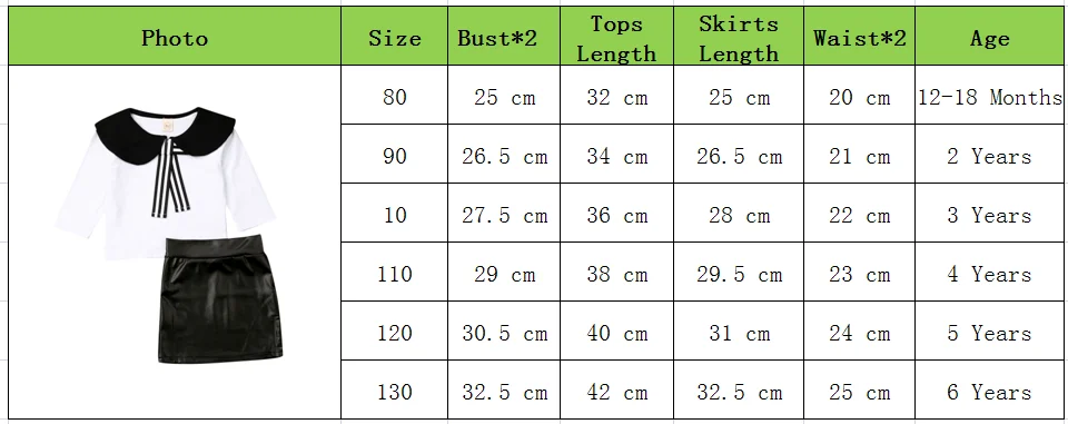 1-6Y модные комплекты одежды для маленьких девочек верх на завязках с длинными рукавами и бантом+ кожаные юбки до колена, комплект одежды