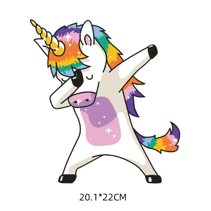 

Diy unicorn Patch Cute Iron on Patches for Clothes Anime Applique Letter Patches Heat Transfer Stickers Morale Patch E