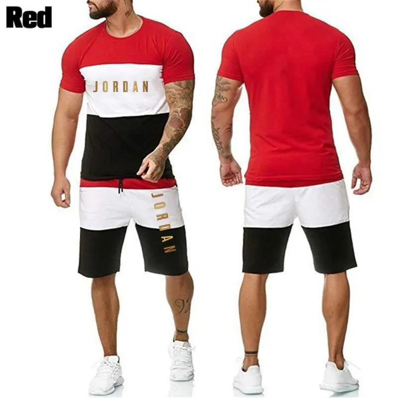 Conjunto para hombre, ropa deportiva, camiseta de manga corta y pantalones cortos de secado rápido, 2 piezas, S-6XL