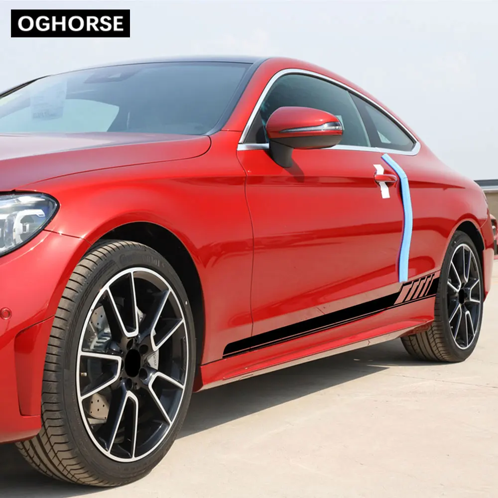 Матовая черная AMG Edition 507 наклейка с боковой полосой Виниловая для Mercedes Benz C Class W205