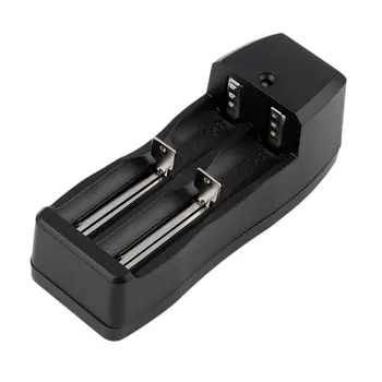 

Portable Universal Multi-functional Dual Double Battery Charger For 18650 16340 CR123A Battery Smart Charger Black