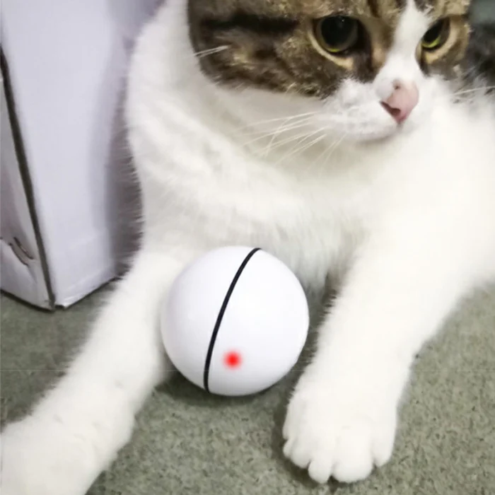 Игрушки для кошек мяч USB Перезаряжаемый Светодиодный светящийся питомец игрушки для собак Вращающиеся Шары FP8