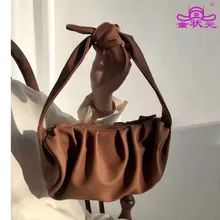 Новинка, сумки через плечо из искусственной кожи, роскошные дизайнерские женские винтажные прямоугольные плиссированные сумки