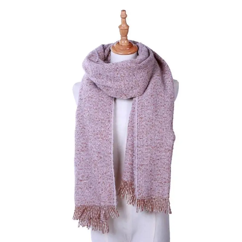 Модная женская зимняя теплая шаль, акриловый длинный шарф, повседневное украшение, подарок