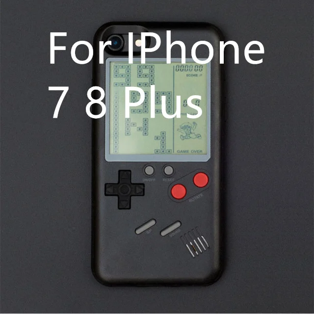 Ретро Tetris Gameboy корпус для игрового контроллера чехол для iPhone X 8 7 6 6S Plus Мягкий ТПУ силиконовый чехол для мальчиков чехол Аксессуары - Цвет: Black for 7 8 Plus
