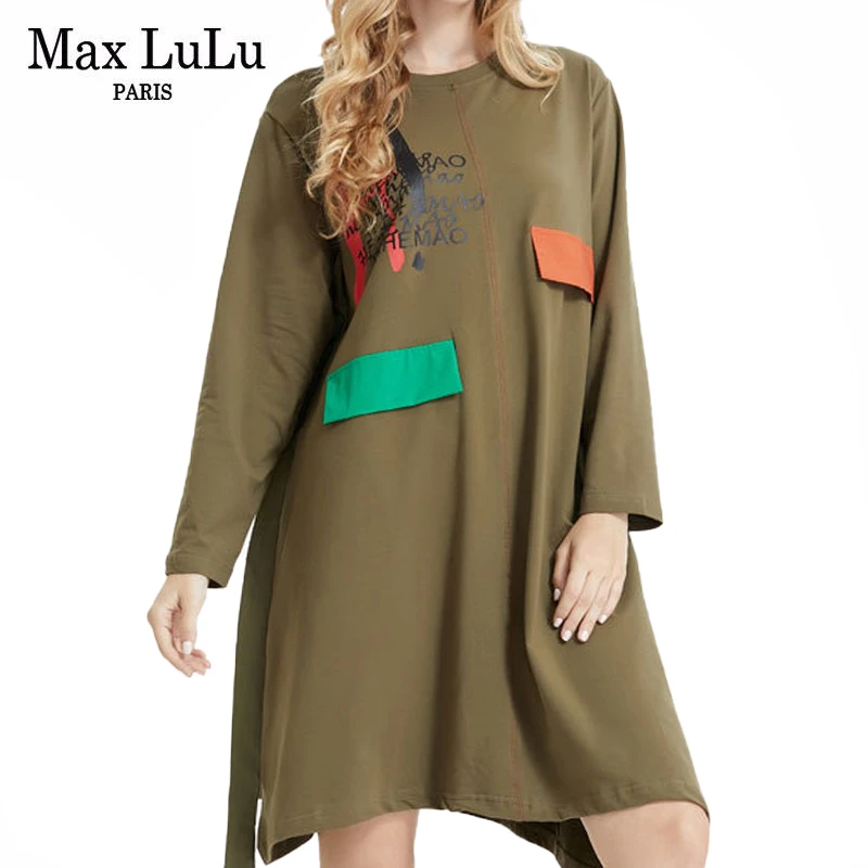 Max LuLu роскошные европейские брендовые осенние платья больших размеров женские