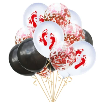 

15Pcs 12Inch Latex Halloween Balloons Bloody Splatter Confetti Balloon Home Decorations Party Favors Supplies Black