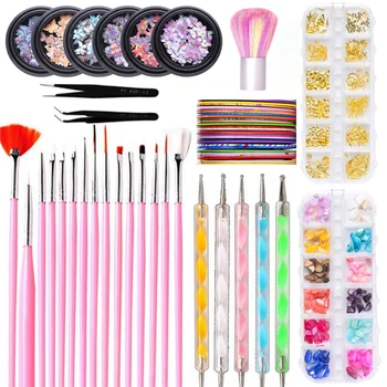 

Acrylic Nail Art Tools Manicure Butterfly Rhinestones Gold Silver Line Nail File Point Drill Pen Professional Nail Accessories