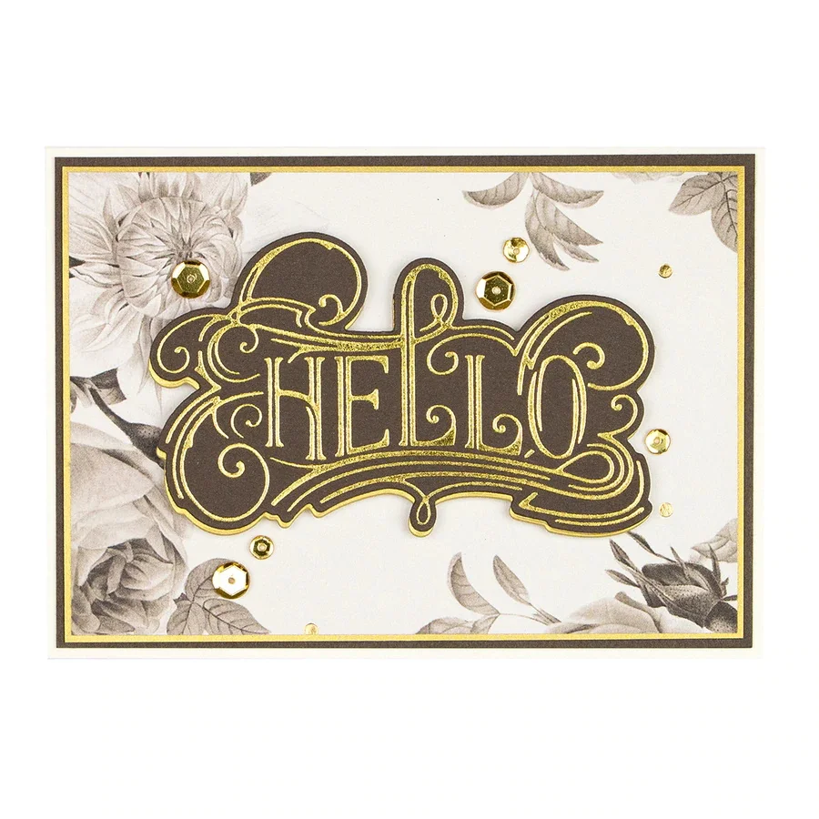 Горячая фольга HELLO copperplate проблеск фраза слово для DIY Скрапбукинг тиснение бумажные карты ремесла