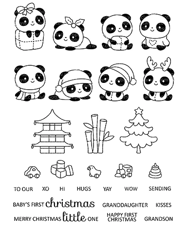 Рождественская панда Прозрачная силиконовая печать/печать для DIY Скрапбукинг/фотоальбом декоративный прозрачный наборы штампов ST0495