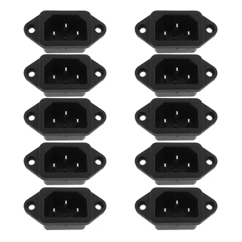 

10 Pcs IEC 320 C14 Male Plug 3 Pins PCB Panel Power Inlet Socket Connector TN99