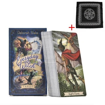 

78Pcs Everyday Witch Tarot With Tablecloth Tarot Table Cover Playing Card Guidance Divination Fate Entertainment Game