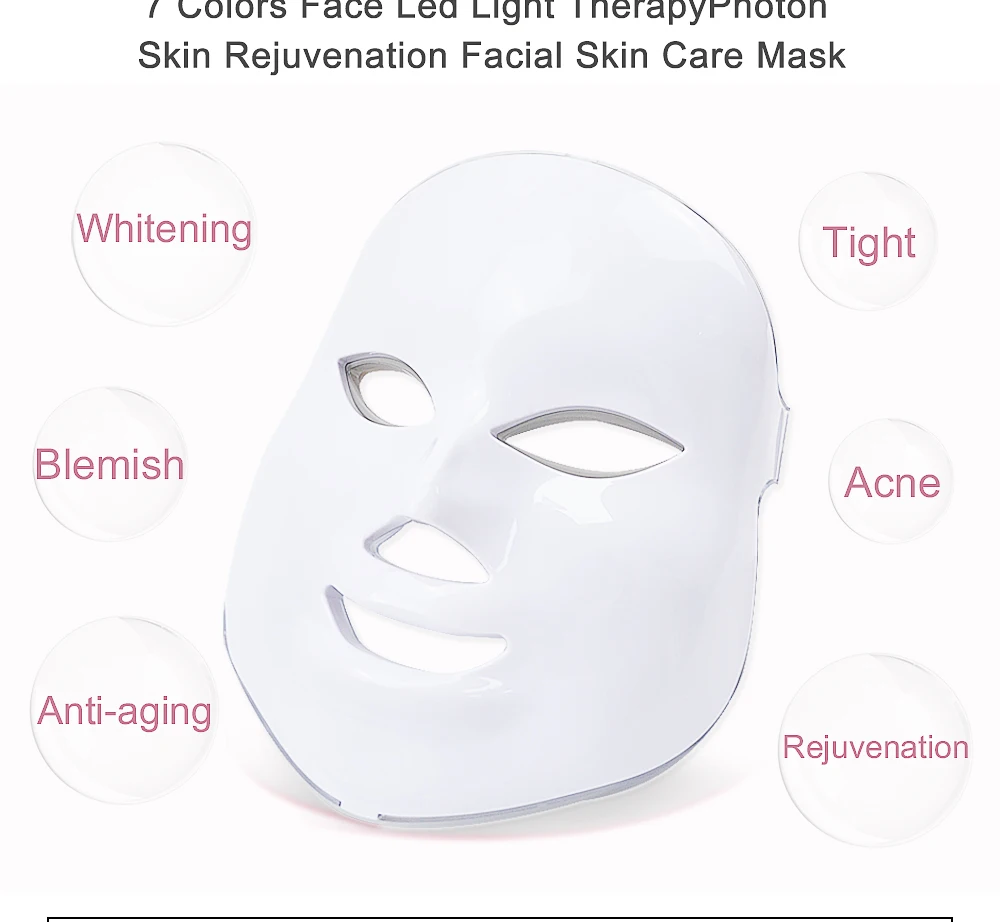 7 colors LED Facial Mask face mask Skin Care beauty Mask Photon Therapy Light Skin Rejuvenation Facial PDT Korean