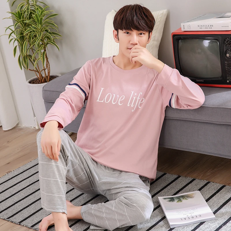 High Quality Couples Cotton Pajama Sets For Women Autumn Spring Long Sleeve Pyjama Pijama Men Lounge Homewear Clothing
