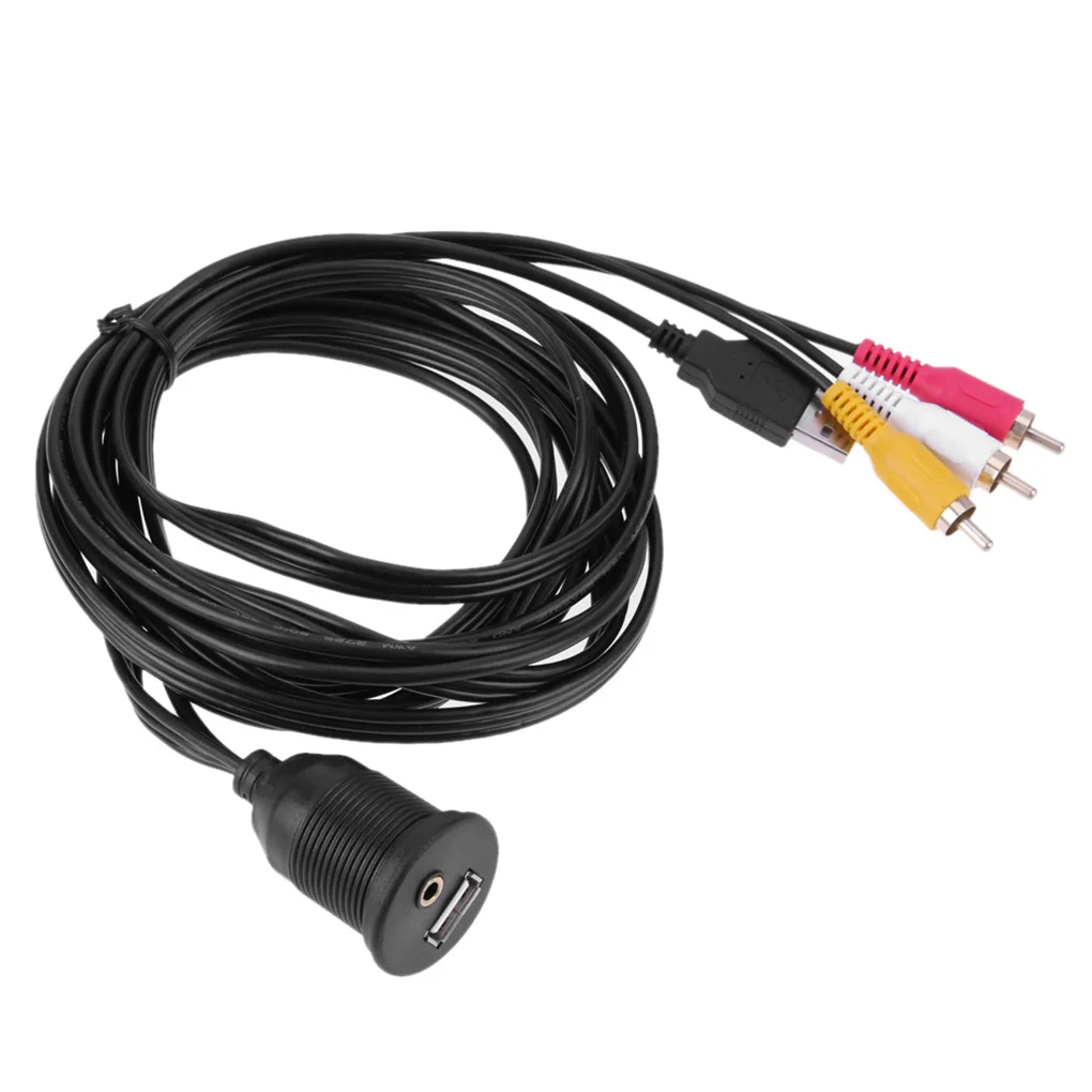 Worallymy USB 2,0 3,5 мм вход для источника аудио-сигнала к 3RCA USB 2,0 кабель высокоскоростной мотоцикл приборная панель катера заподлицо шнур