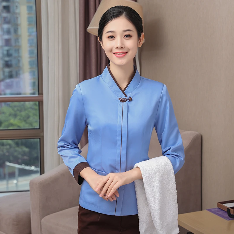 Fiesta Escándalo lava Women Lady Uniforme Spa Housekeeping Uniform Hotel Work Clothes Waitress  Cleaning Jacket Property Office Clothing Overalls - AliExpress