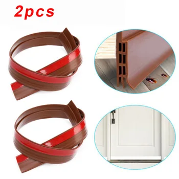 

2pcs Silicone material Door Bottom Sealing Strip Wind Dust Blocker Stopper Sound-proof Hotel Room for home