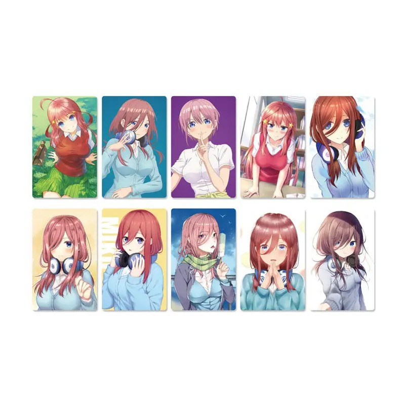 10pcs 5Toubun no Hanayo Anime Card Stickers DIY Bus ID Waterproof Scrub Card Sticker Kids Sticker Toys for Kids Collection Gift - Цвет: Style 03