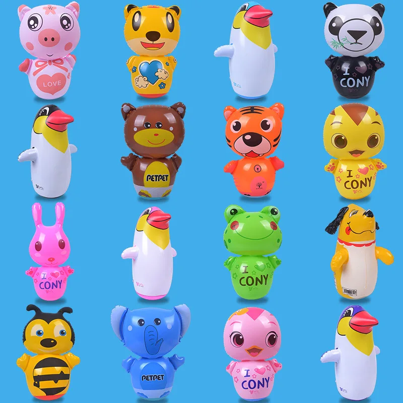 

Children 's Toy Small Gift Wholesale Hot Sale 35cm Sandbag Frog Rabbit Dog Tiger Inflatable Cartoon Animal Tumbler Balloon