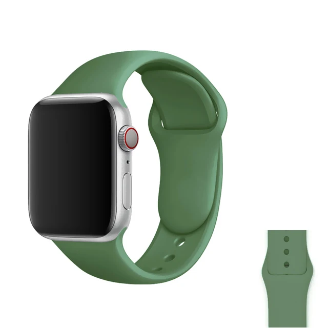 Silicone Strap For Apple Watch Band  7 41mm/45mm Series 6 SE 5 4 42mm/44mm Rubber Wristband iWatch 3 2 1 38/40mm Smart Bracelet 49