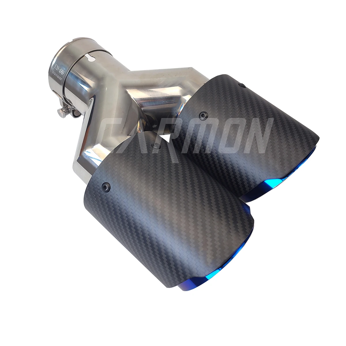 Двойное углеродное волокно + нержавеющая сталь сгоревшая синяя универсальная