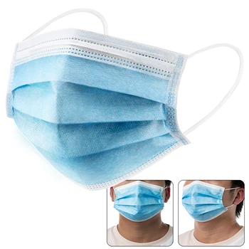 

50Pcs Disposable Mask anti dust mask Face masks Safety Mouth Mask Anti-Dust mask 3-layers Non-Woven Mouth Mask 24 hour shipping