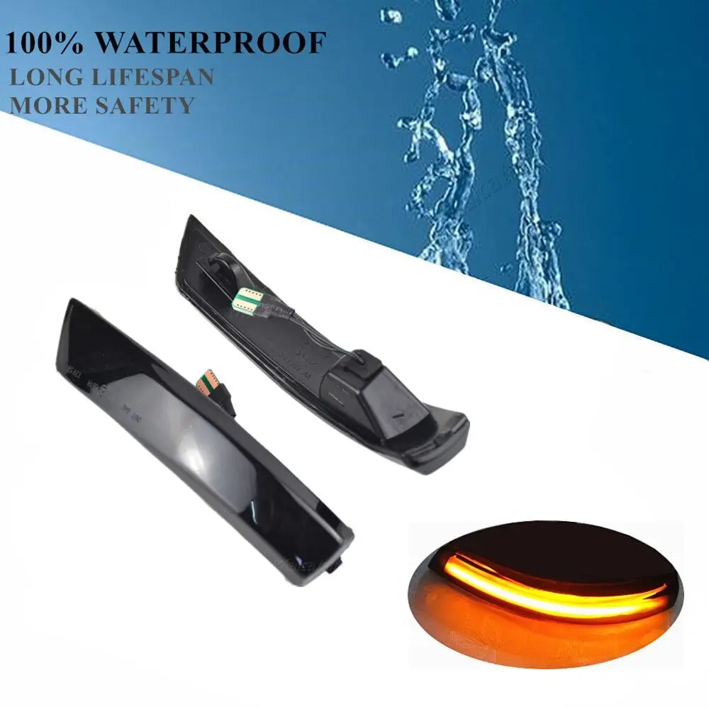 

Black Dynamic Turn Signal Light LED Side Rearview Mirror Sequential Indicator Blinker Lamp For Ford Focus 2 3 Mk2 Mk3 Mondeo Mk4