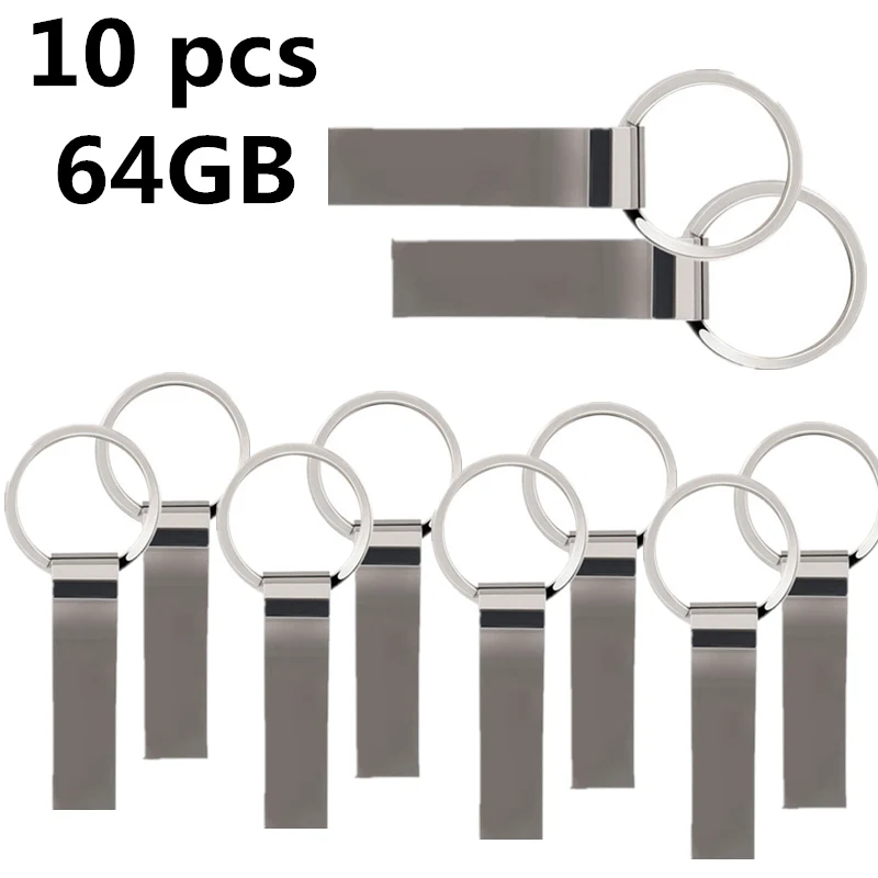 Year-end clearance price 10PCS Pen Drive 64gb High Speed Hanging Buckle Mini metal USB Flash for Memory Stick Pendrive | Компьютеры и
