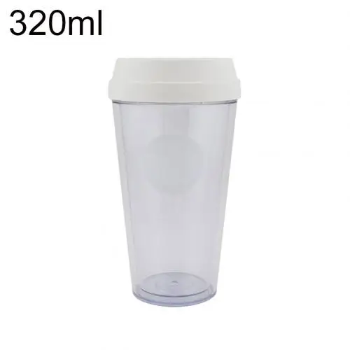 320/420 мл бутылка для воды прозрачная кофейная чайная чашка жаропрочное t сок напитки Кружка для напитков термальная Питьевая чашка кружка жаропрочное - Цвет: Белый