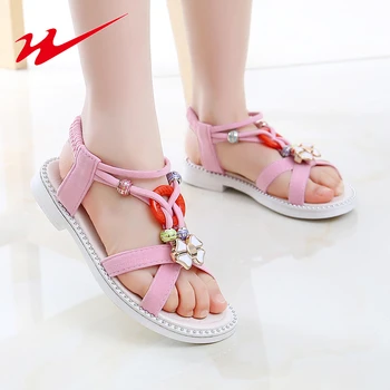 

Double Star 2020 Cute Girls Sandals Summer Soft Bottom Princess Kids Shoes Children Shoes Student Shoes Children Sandals