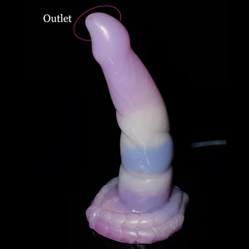 NNSX Dog Squirting Function Dildo Seajelly Colorful With Suction Cup Anal Plug For Men Colorful Sex Toy Sex Shop Adults Gay 4