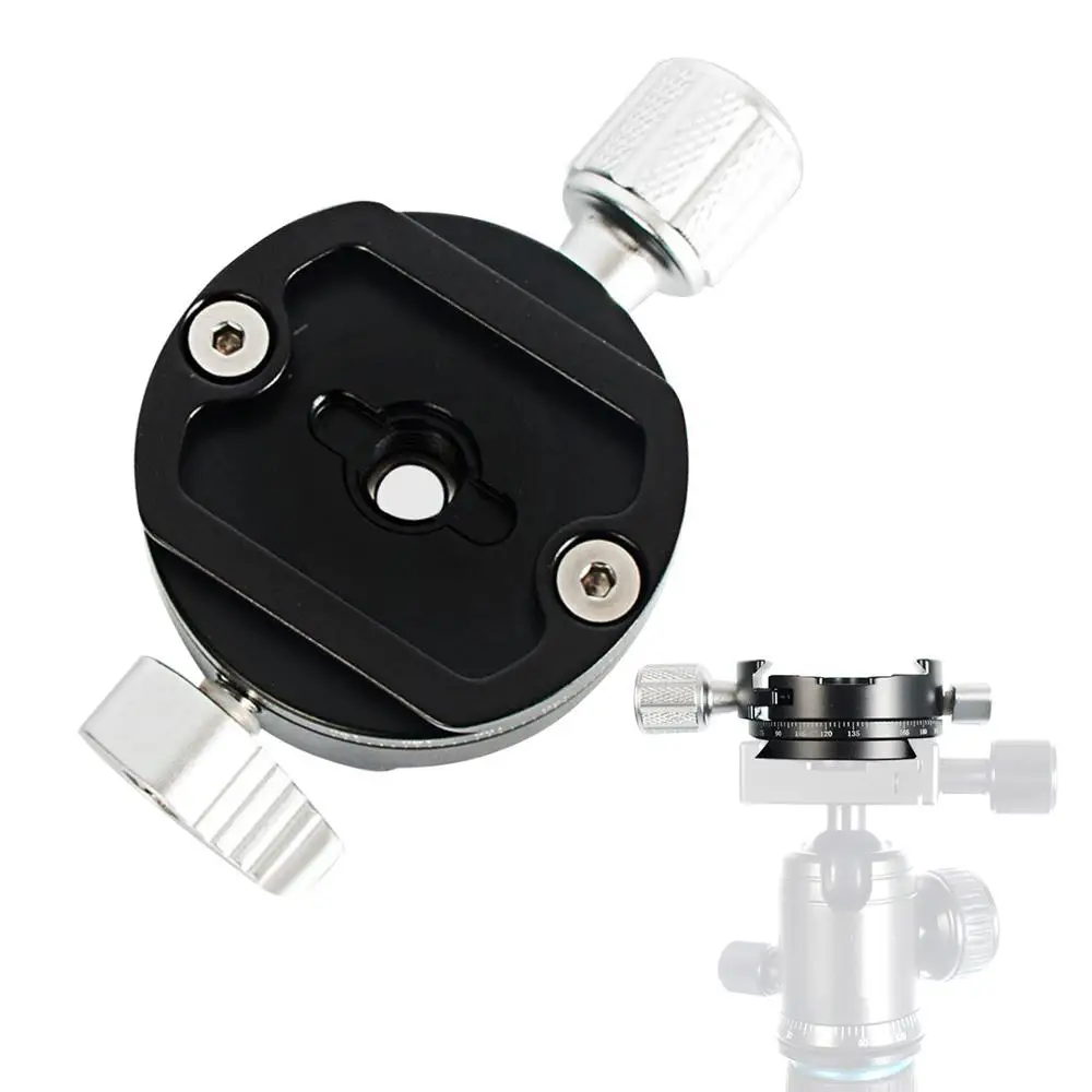 

Aluminum Alloy 360degree Rotation Tripod Panorama Base Head Clamp Quick Release Plate Clamps with Conversion Screw Photography