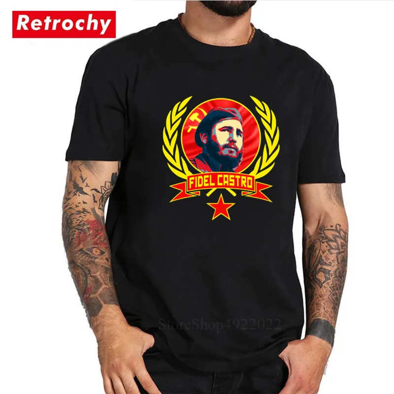

Cuban Leader Cool Epic Print Fidel Castro T Shirt 100% Cotton Cuba Casual Men Hipster T-shirts Communist Party Tshirt Streetwear