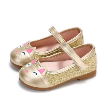 

Kids Shoes Princess Shoes Gold Pink Black Sandals Children Leather Party Dress Flat Cat Girls Sandals Baby Casual Sneakers