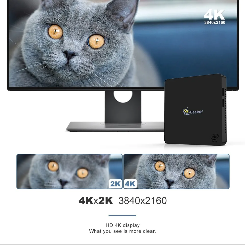 Beelink MII V Apollo Lake N3350 светильник мини ПК 4 Гб 128 ГБ Wins 10 HD graphics 500 с возможностью