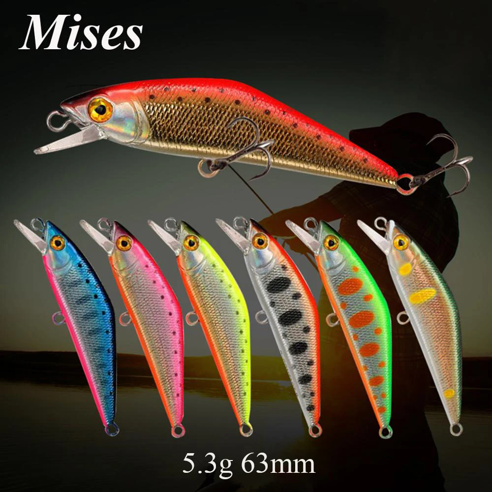 Mises 6.3cm 5.3g Fishing Lure Sinking Wobbler Bionic Bait Minnow Lure 3D Eyes Artificial Bait Plastic Hard Bait Small Realistic Mises 6.3cm 5.3g Fishing Lure Sinking Wobbler Bionic Bait Minnow Lure 3D Eyes Artificial Bait Plastic Hard Bait Small Realistic