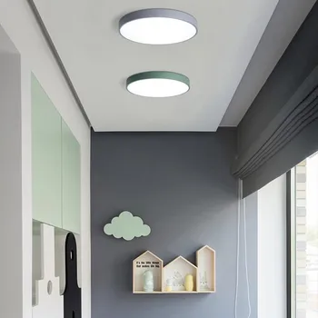 

Nordic Modern Style Ceiling Light 23/30/40/50CM Macaron Color LED Ceiling Light Round Metal Led Energy Saving Ceiling Lamp