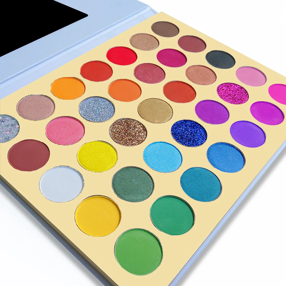 Private Label Colorful Eyeshadow Palette Custom Mermaid Shimmer Gold Bridal Eye Makeup Cosmetic Low MOQ Custom Packaging No Logo