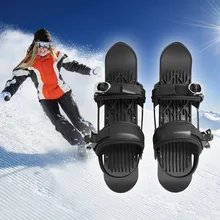 

New Adjustable Binding Skiboard Snowfeet Mini Metal Bottom Ski Skates Cross-Country Sled Board Portable Outdoor Snowboard