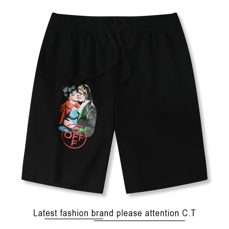 OFF-WHITE C/O VIRGIL ABLOH OW 19ss уличная печать полосатые свободные спортивные шорты пляжные шорты мужские спортивные шорты