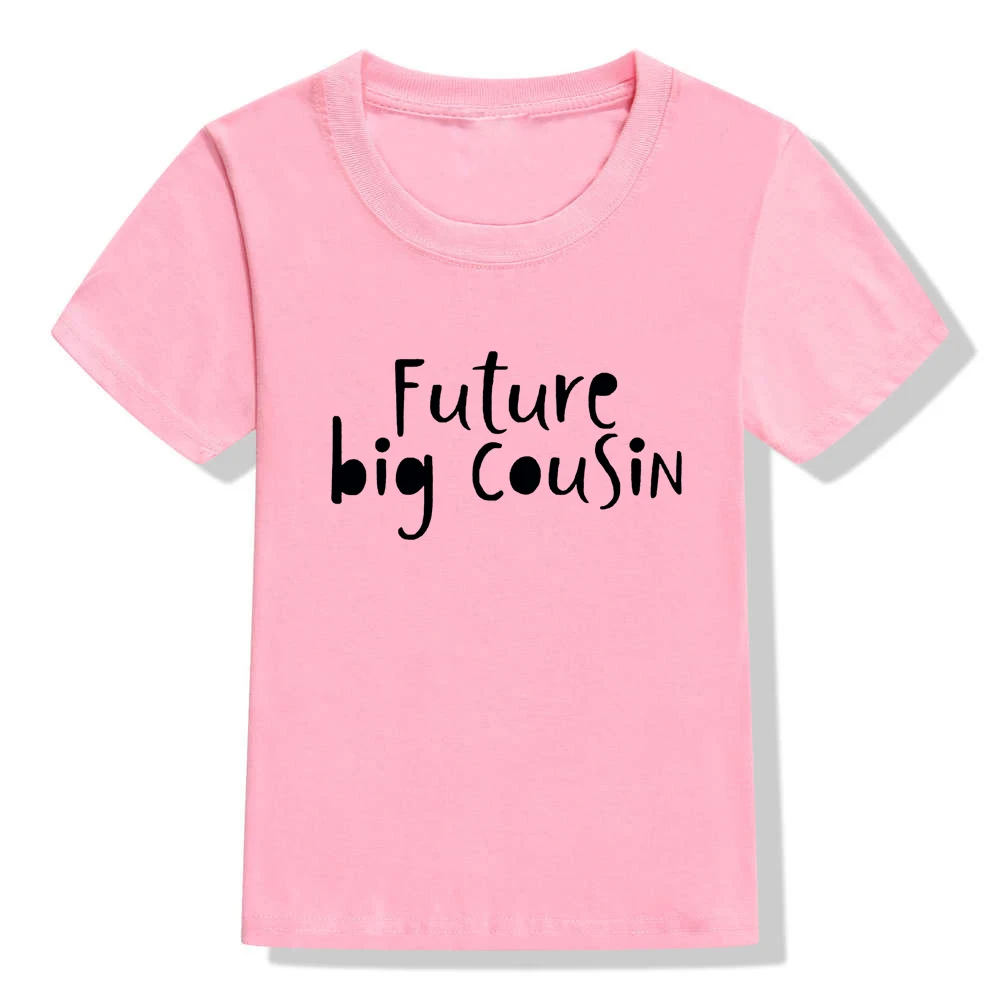 Футболка с надписью «Future Big Cousin» для мальчиков и девочек; футболки для всей семьи; белые футболки для мальчиков и девочек; стильная повседневная одежда - Цвет: H165-KSTPK-