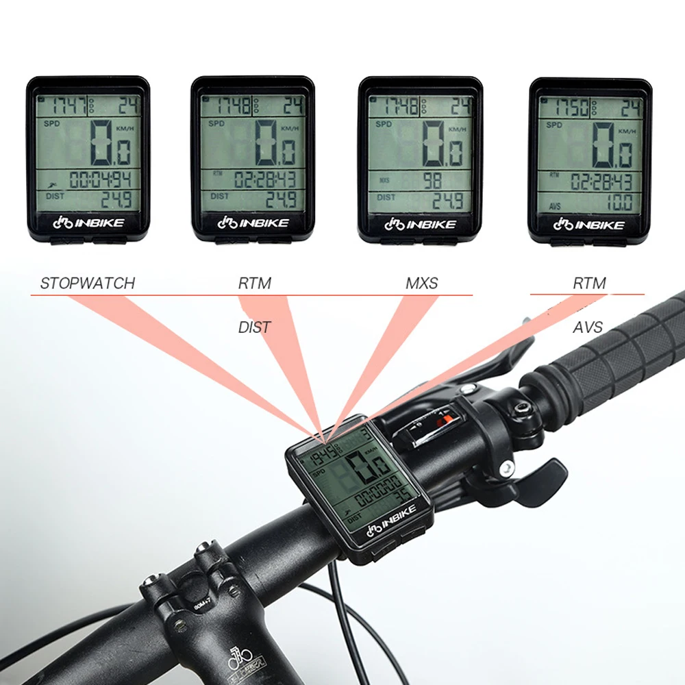 

INBIKE Rainproof Bike Computer Speedometer Wired Odometer Cycling Bicycles Computer Bike Measurable Temperature Waterproof