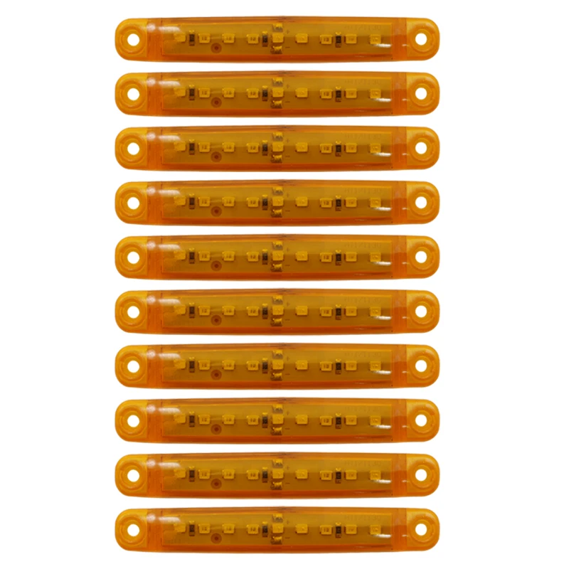 9 светодиодный Желтый 24 в 10 шт. грузовик прицеп пикап боковые габаритные индикаторы свет предупреждающий задний фонарик