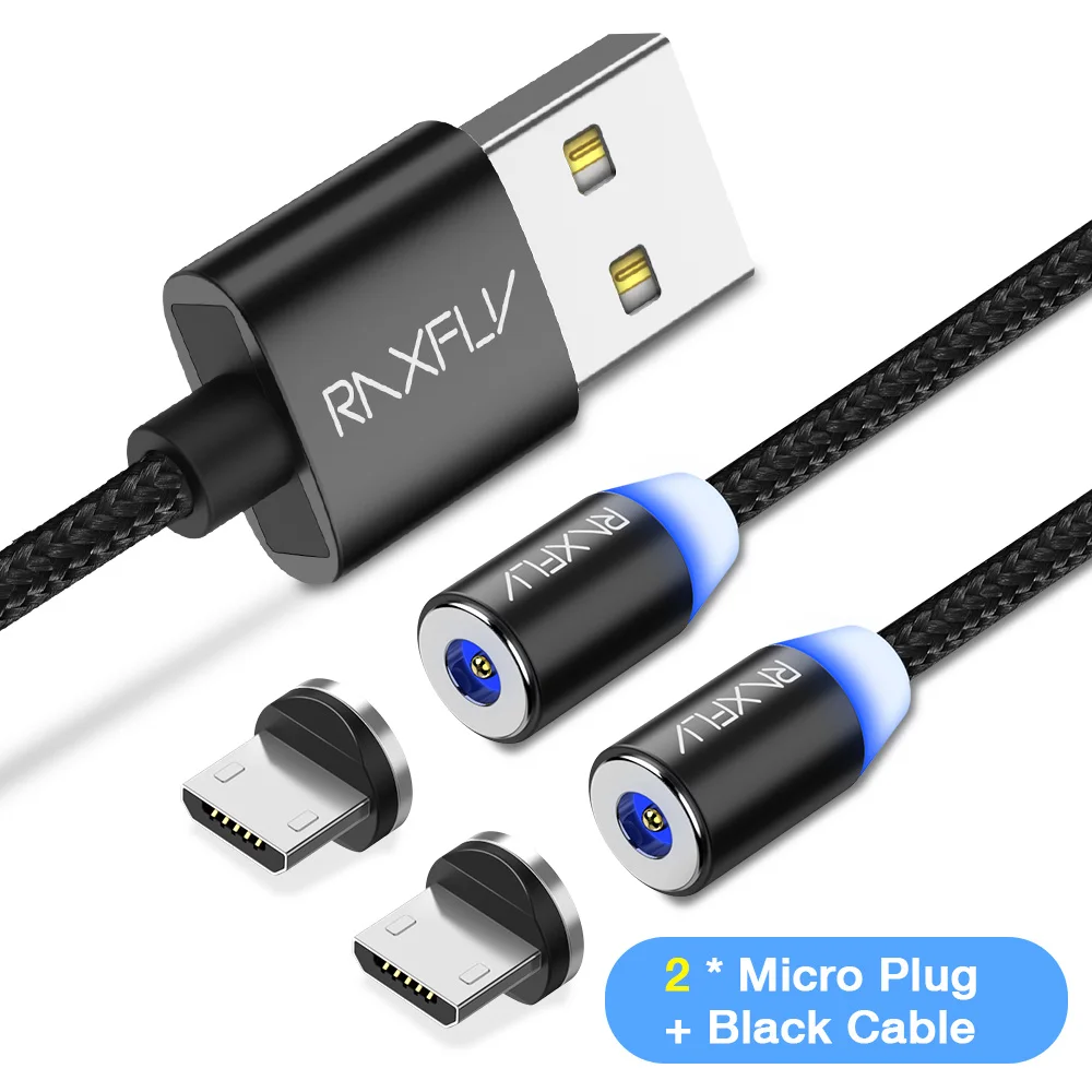 Магнитный зарядный кабель RAXFLY 2 в 1 Micro USB кабель для iPhone XR 7 XS Max XS 8 Магнитный зарядный кабель usb type C для Redmi Note 7 - Цвет: 2 Micro
