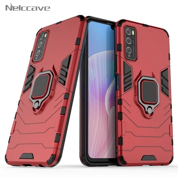 

100Pcs Ring Holder Rugged Armor Case For Huawei Honor 30 V30 30S 20 20S V20 20i 10i X10 V10 9X 8X Cover Fits Magnetic Car Mount