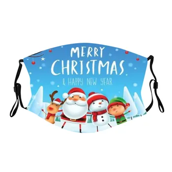 

1PC cycling mask ski mask funda mascarilla маска на лицо masque Adult Christmas Print Breathable Reusable Washable Face Mask