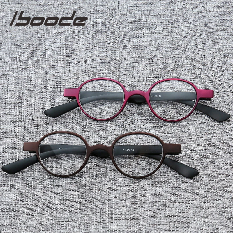 Iboode Портативный очки для чтения Для женщин Для мужчин простой овальной дальнозоркостью Eyelasses легкий дальнозоркости очки+ 1,0 1,5 2,0 2,5 3