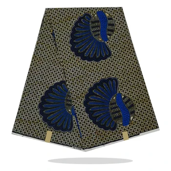 

6 Yards Veritable High Quality Dress Material 100%Soft Cotton Fabric Real African Wax Printed Fabric For Sewing HL14-91