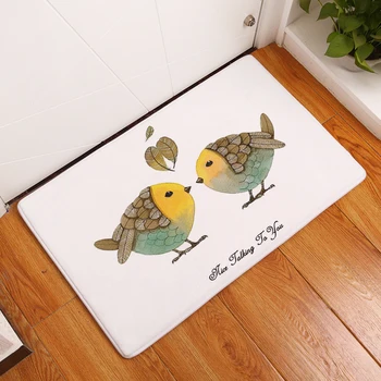 

Bird Chicken Printed Entrance Doormat Flannel Kitchen Mat Anti Slip Bathroom Carpet Home Decor Living Room Hallway Rug